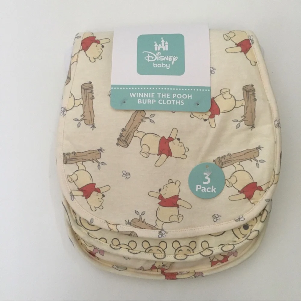 Burp Cloths 3 pack Winnie the Pooh Theme NEW | Disney Baby